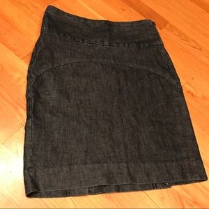Dark Denim Stretch Pencil Skirt